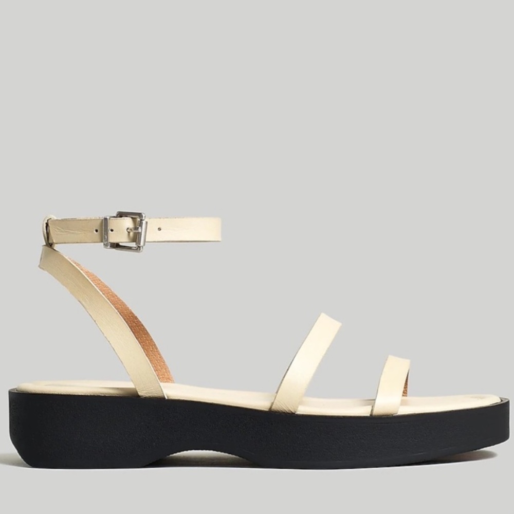 Madewell | Double Strap Platform Sandal | Cream | 10